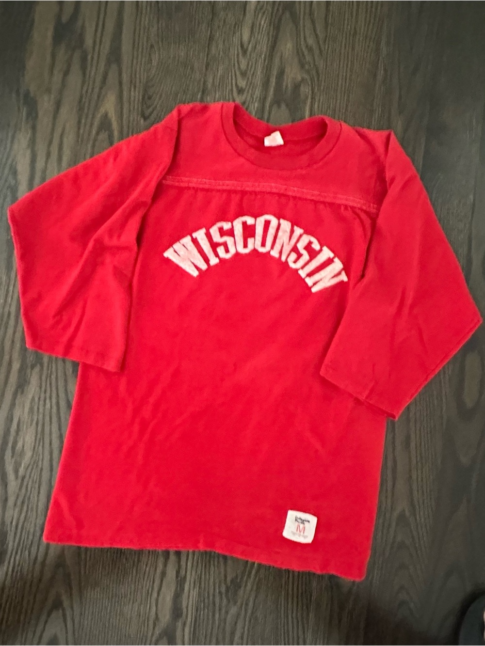 Vintage University of Wisconsin 3/4 sleeve cotton shirt Size Medium